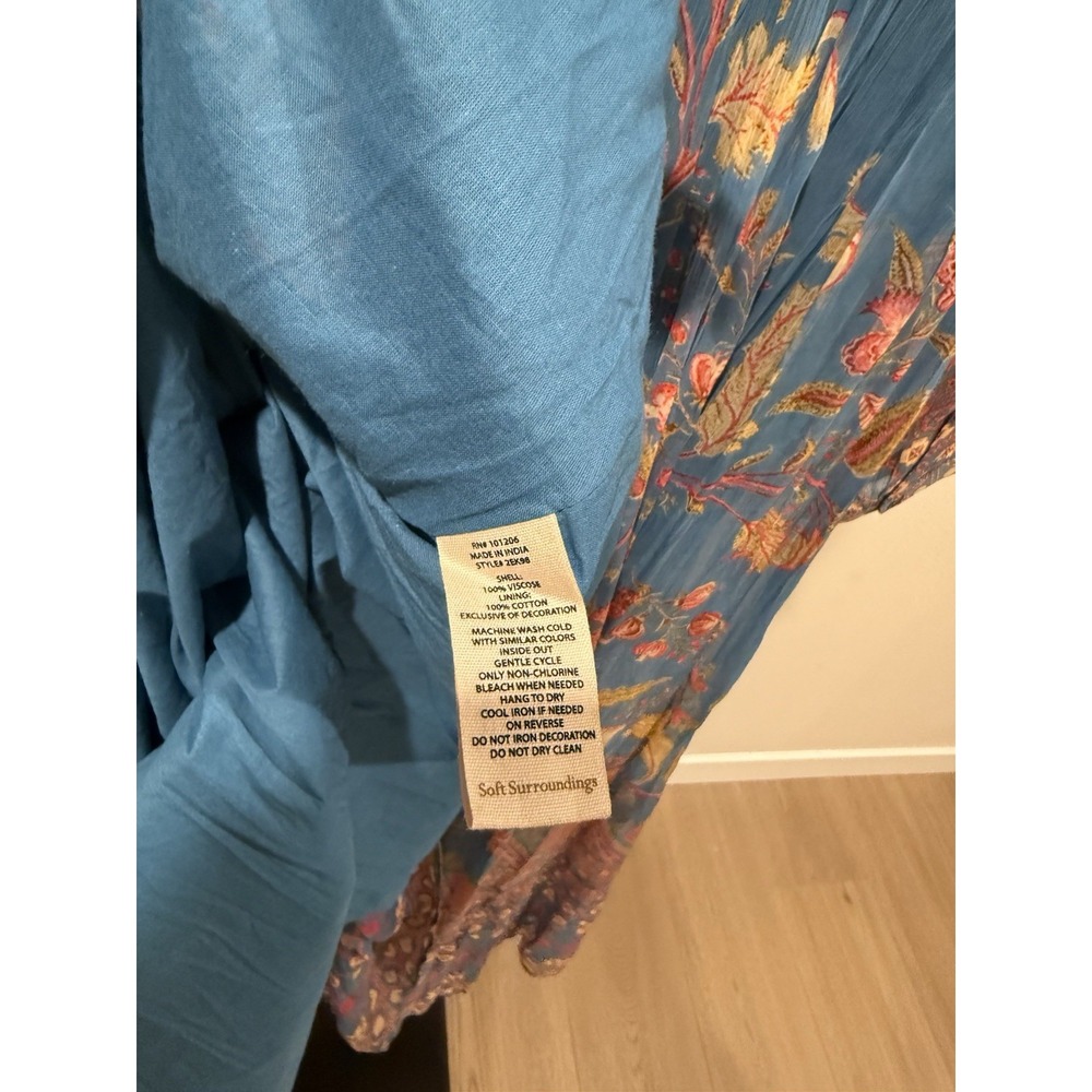 Soft Surroundings Mirapani Dress In Ayaletta Maxi Boho Size S Hippie Artsy - Picture 5 of 5